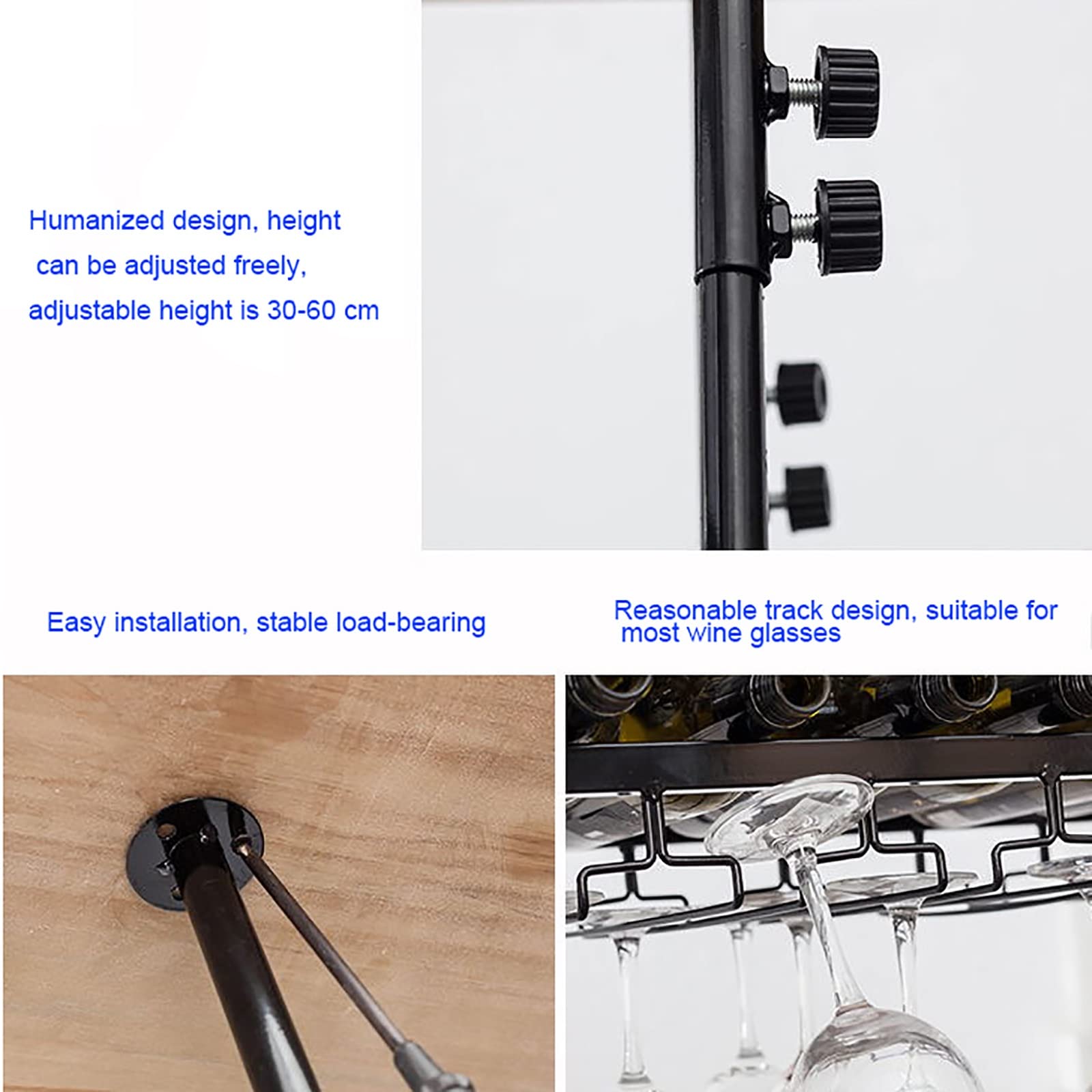 Amazon｜2層工業用天井ワインラック、高さ調節可能、金属製